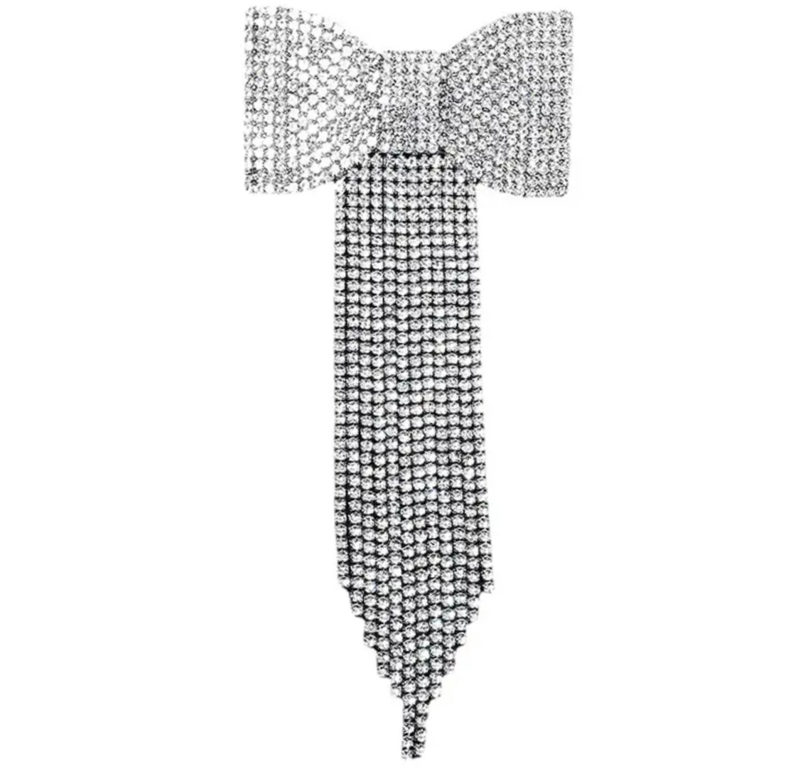 Diamond Bow Barrette Clip